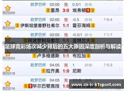 足球竞彩场次减少背后的五大原因深度剖析与解读